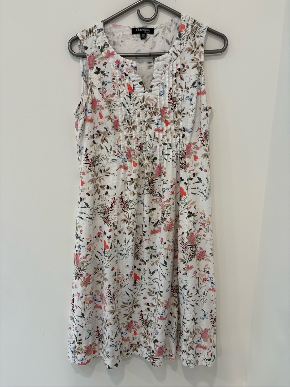 Chadwicks Floral Linen Blend Sleeveless Daydress